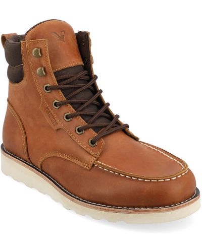 Territory Venture Water Resistant Moc Toe Lace-up Boot - Brown