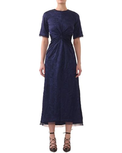 Jason Wu Floral Cloque Jacquard Dress - Blue