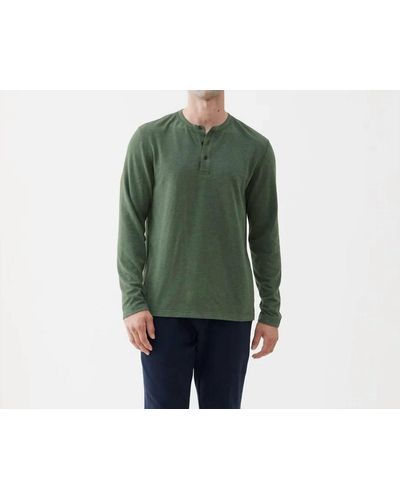 Surfside Supply Sean Long Sleeve Ultra Soft Henley Shirt - Green