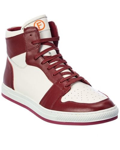 French Connection Farley Leather High-top Sneaker - Red