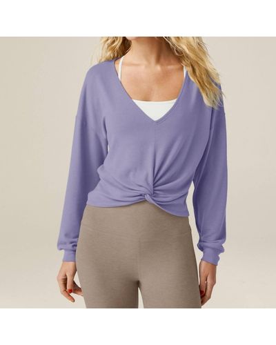 Beyond Yoga Twist Up Reversible Pullover - Purple