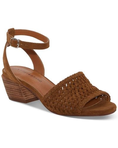 Lucky Brand Modessa Leather Ankle Strap Heels - Brown