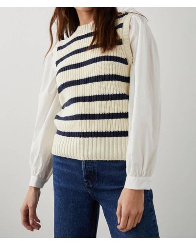 Rails Bambi Sweater Vest W/ Contrasting Sleeves - White