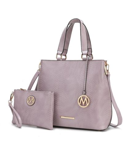 MKF Collection by Mia K Beryl Snake-embossed Vegan Leather 's Tote Bag - Purple