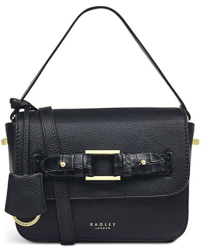 Radley Black Handbag Medium Shoulder Multiway Bag Zip Top Agnes