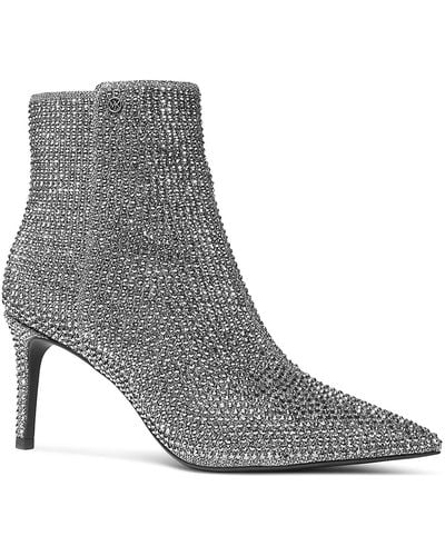 MICHAEL Michael Kors Alina Flex Pointed Toe Stiletto Heel Ankle Boots - Gray