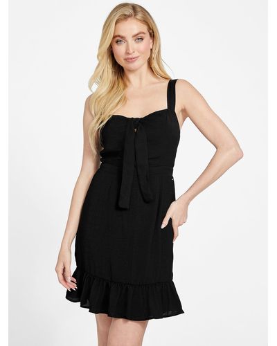 Guess Factory Shirley Tie-front Crepe Dress - Black