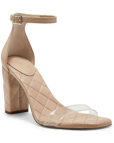 INC Lexini 11 Open Toe Ankle Strap Heels - Natural