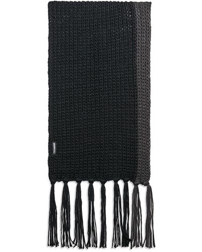 Steve Madden Knit Fringe Scarf - Black