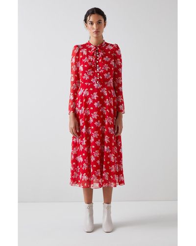 LK Bennett Keira Dresses,multi Silk - Red