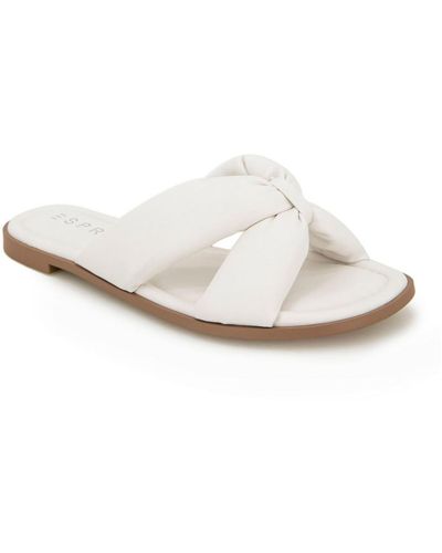 Esprit Scarlet Faux Leather Thong Flip-flops - White