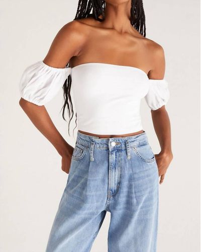 Z Supply Xenia Off Shoulder Top - Blue