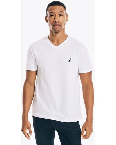 Nautica Premium Cotton V-neck T-shirt - White