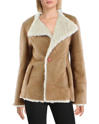 By Malene Birger Shearling Reversible Leather Jacket - Natural