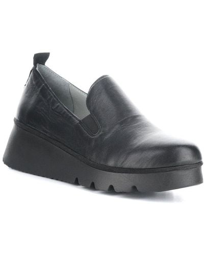 Fly London Pece Leather Wedge - Black