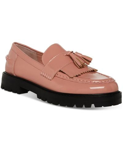 Steve Madden Minka Leather lugged Sole Loafers - Pink