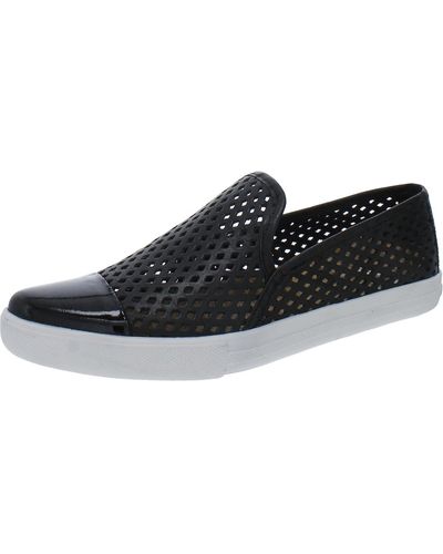 Jibs Slim Leather Perforated Slip-on Sneakers - Black