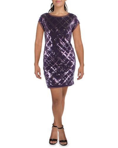 Vince Camuto Sequined Mini Shift Dress - Blue