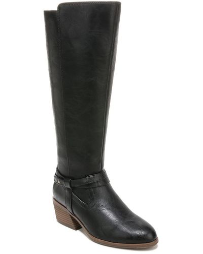 Dr. Scholls Liberate Faux Leather Riding Knee-high Boots - Black