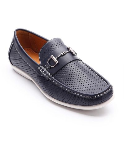Aston Marc Faux Leather Slip-on Loafers - Blue