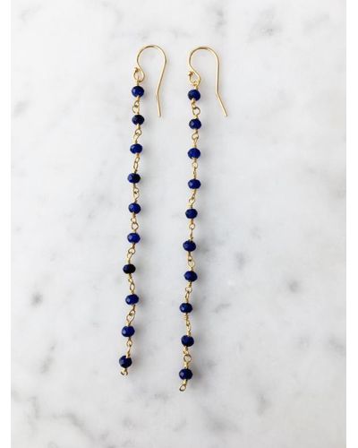 A Blonde and Her Bag Sapphire Long Chain Earring - White