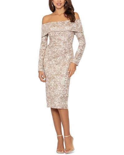 Xscape Lace Knee-length Sheath Dress - White