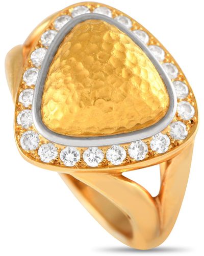 Chaumet 18k Yellow 0.40ct Diamond Halo Cocktail Ring Ch28-012524 - Metallic