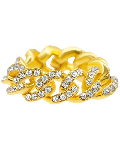 Adornia Curb Chain Flexible Ring Gold - Yellow