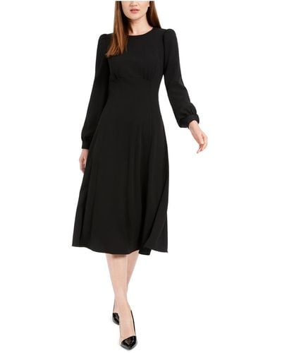 Calvin Klein Crewneck Midi Wear To Work Dress - Black