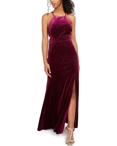 Morgan & Co. Juniors Glitter Maxi Evening Dress - Purple