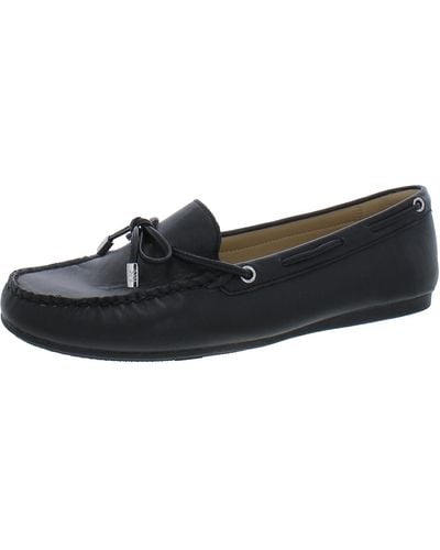 MICHAEL Michael Kors Leather Slip On Loafers - Black