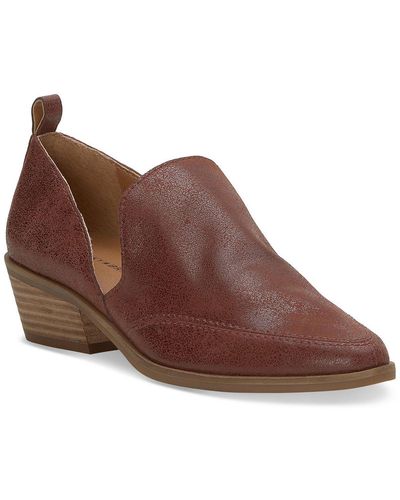 Lucky Brand Mahzan Comfort Insole Slip On Loafer Heels - Brown