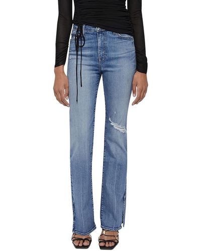 Jonathan Simkhai Charlie High Rise Medium Wash Flare Jeans - Blue