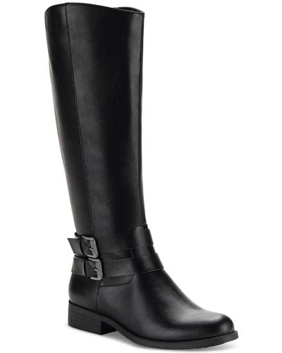 Style & Co. Maliaa Faux Leather Riding Knee-high Boots - Black