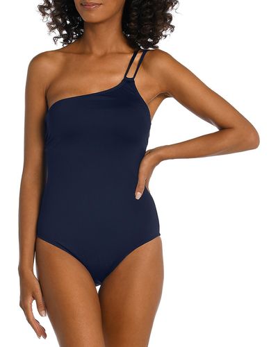 La Blanca One Shoulder Tummy Control One-piece Swimsuit - Blue
