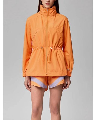 SOIA & KYO Raven Hooded Rainwear Coat In Melon - Orange