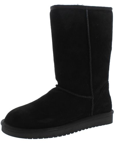 Koolaburra Suede Knee-high Casual Boots - Black
