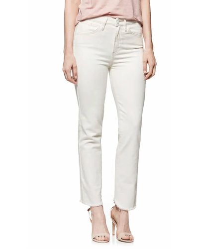 PAIGE Hoxton Straight Ankle Jean With Fray Hem - Natural