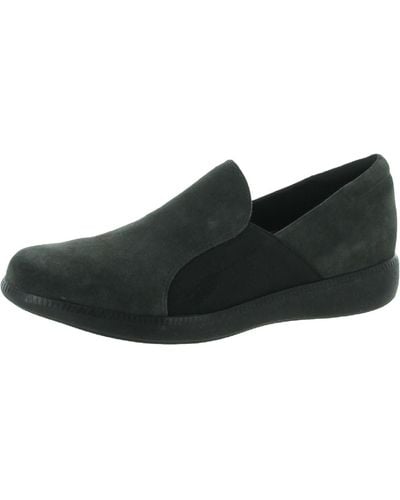 Munro Clay Suede Slip On Loafers - Black