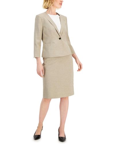 Le Suit Petites 2pc Polyester Skirt Suit - Natural