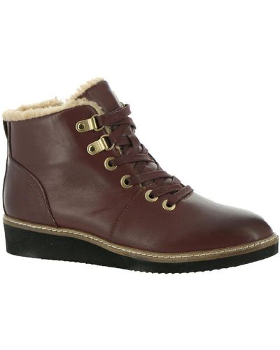 Softwalk Wilcox Leather Lace-up Booties - Brown