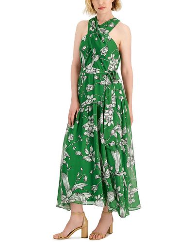 Taylor Printed Crisscross Maxi Dress - Green