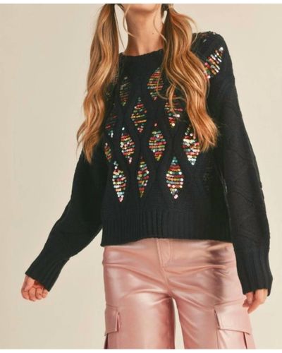 ..,merci Sequin Embellished Sweater - Black