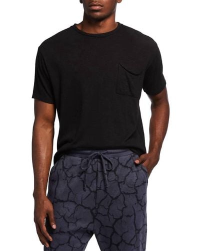 Twenty Men's Brooks Slub T-shirt With Chest Pocket - Black