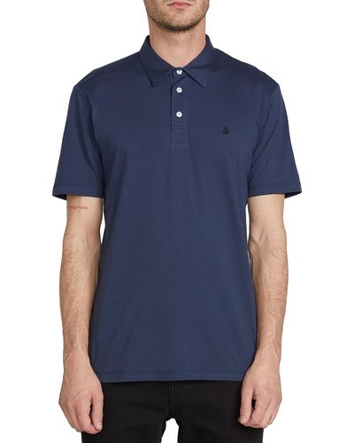 Volcom Logo Collared Polo Shirt - Blue