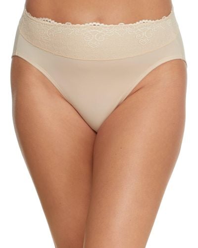 Bali Smooth Passion For Comfort Lace Hi Cut Brief - Natural