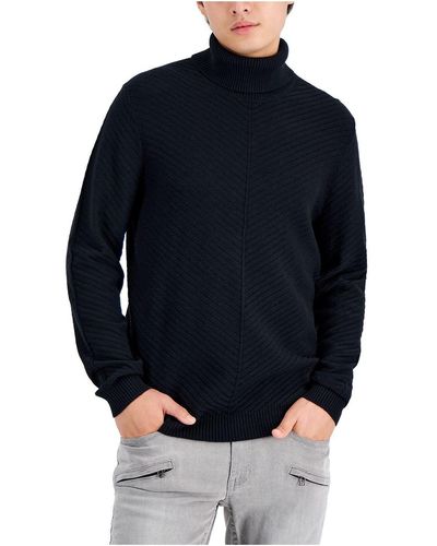 INC Axel Ribbed Knit Long Sleeves Turtleneck Sweater - Gray