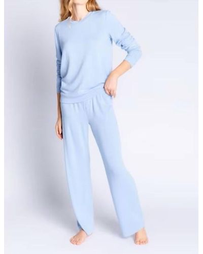Pj Salvage Reloved Lounge Top And Pants - Blue