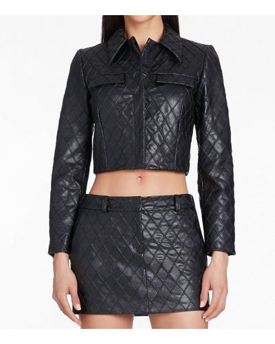 Amanda Uprichard Robbie Faux Leather Jacket - Black