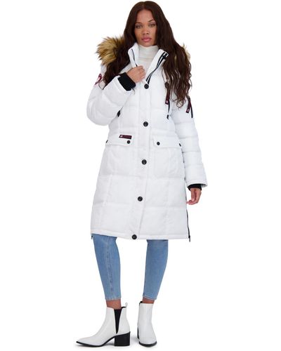 canada weather gear Faux Fur Heavyweight Puffer Coat - White